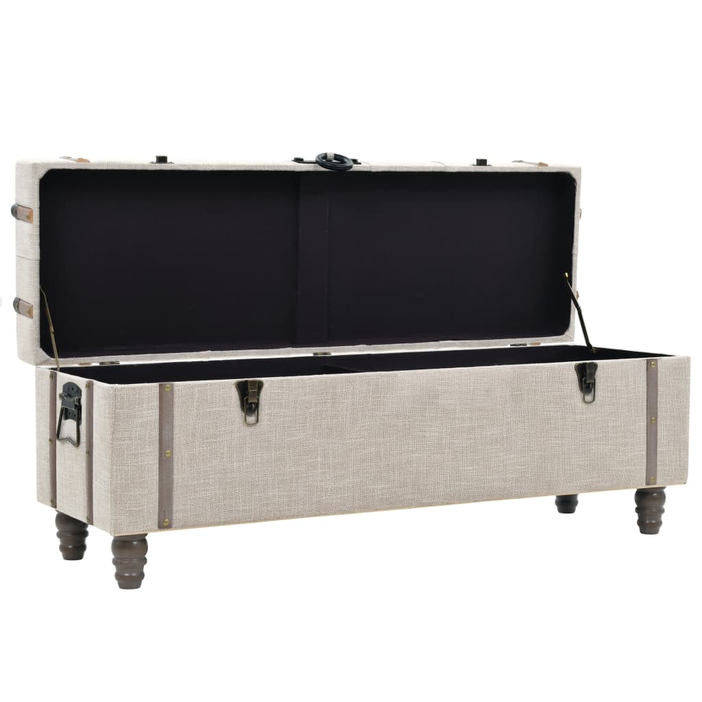Aufbewahrungsbank-Set 3-tlg. Massivholz und Stahl 112x37x45 cm – Bild 7